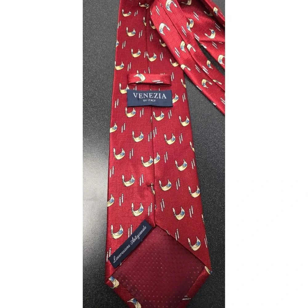 Venezia‎ By Italy Lavoraxione Antigianale Mens Neck Tie Gondola Boat Silk Career